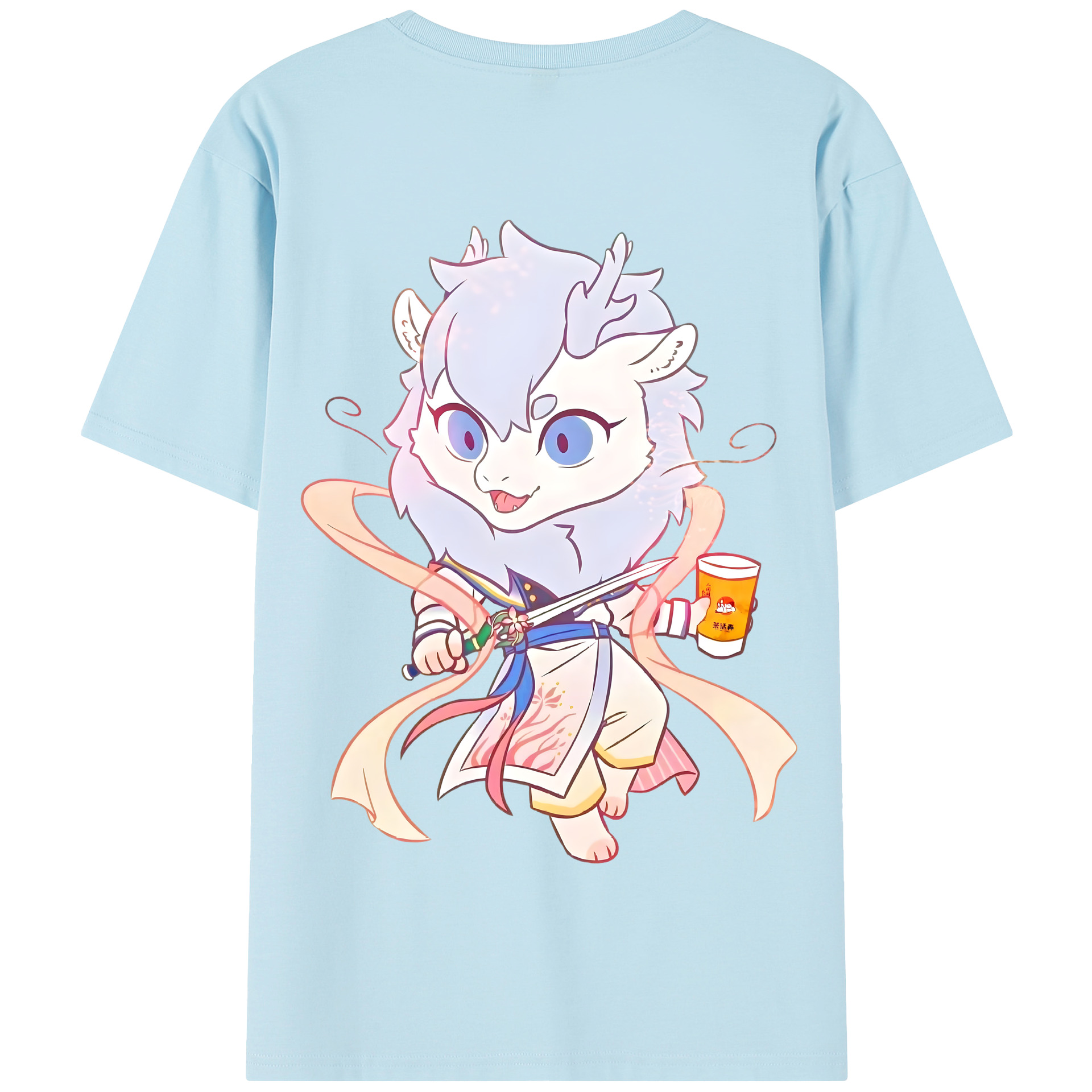 （画像用） Ne Zha 2 ナタ 魔童の大暴れ 綿100％半袖Tシャツ（背面プリント）